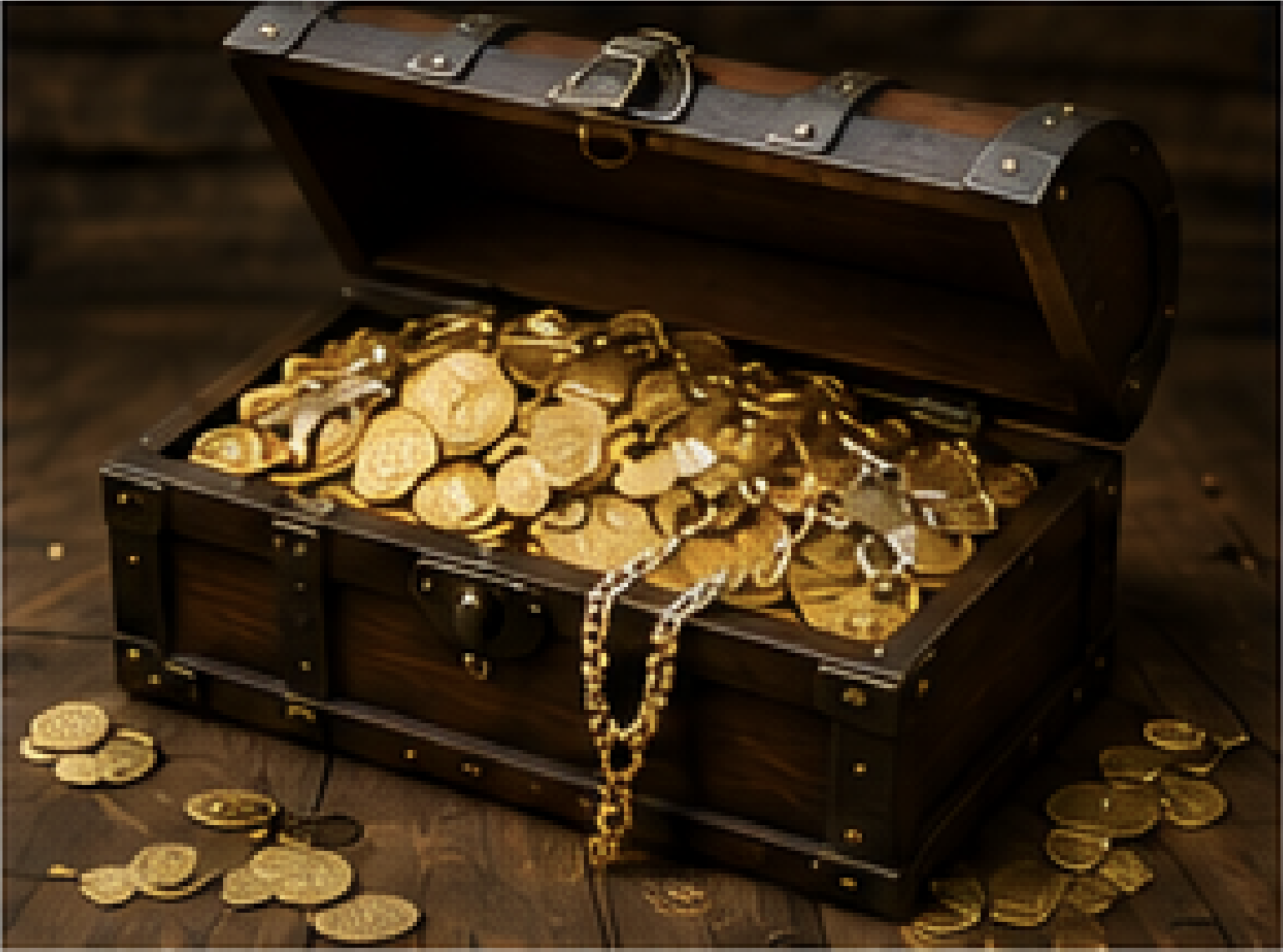 A treasure chest full of pirate's booty