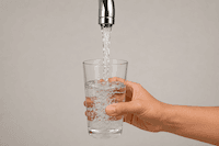 Filling a glass with water