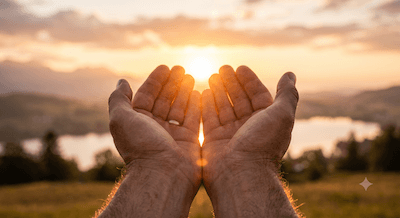 Hands held out in hope