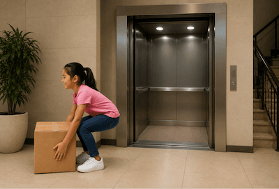 An elevator — a lift in a building