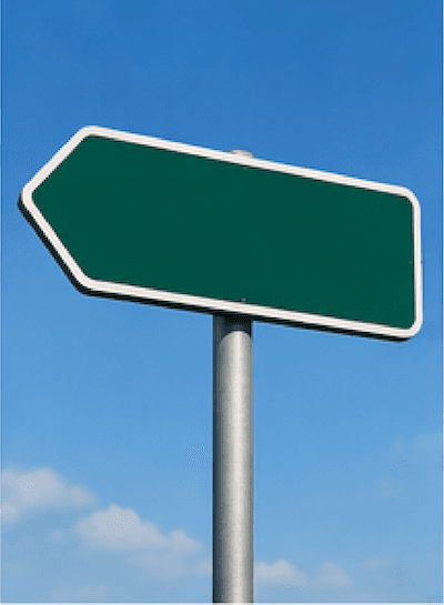 A road sign with information