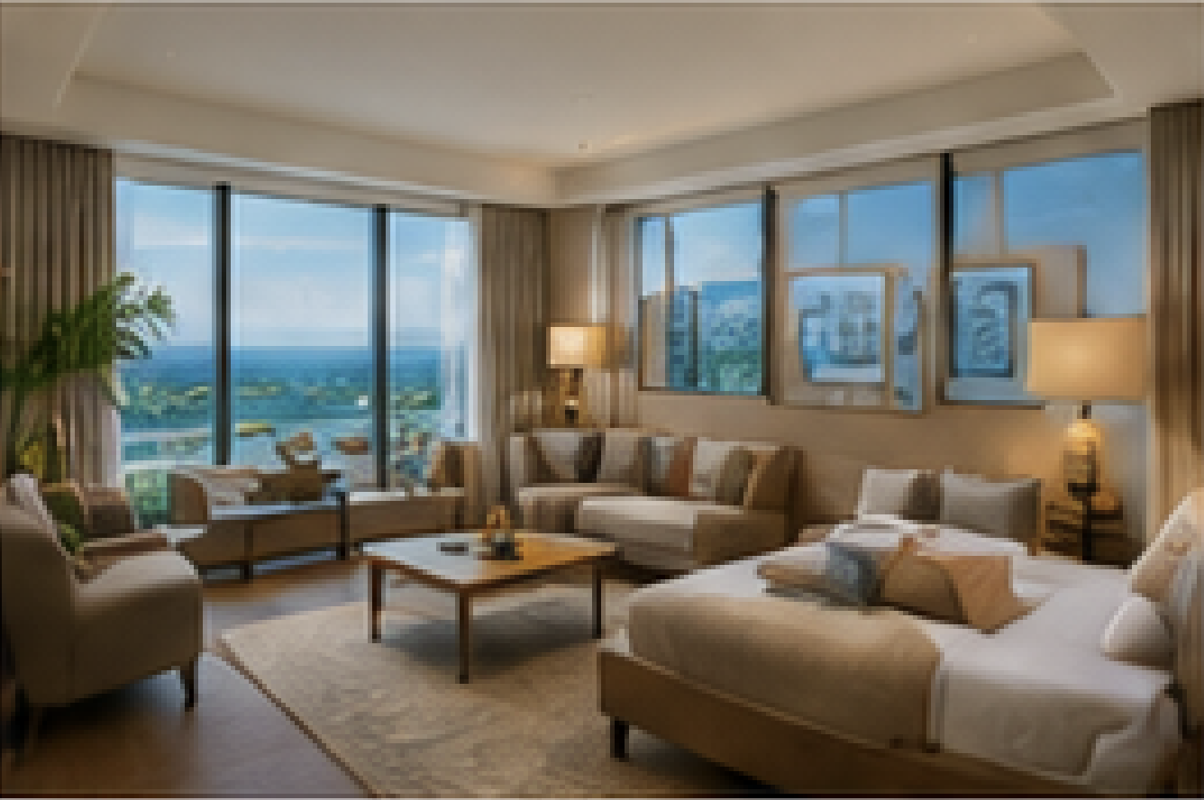 A hotel suite — a set of connected rooms