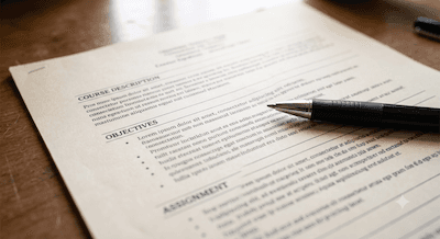 A course syllabus — an academic outline