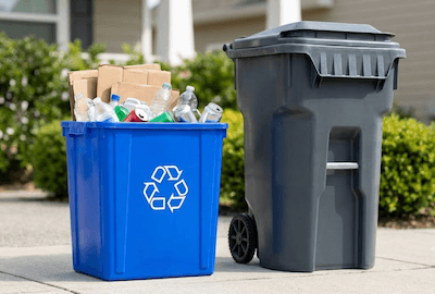 A rubbish bin or trash can