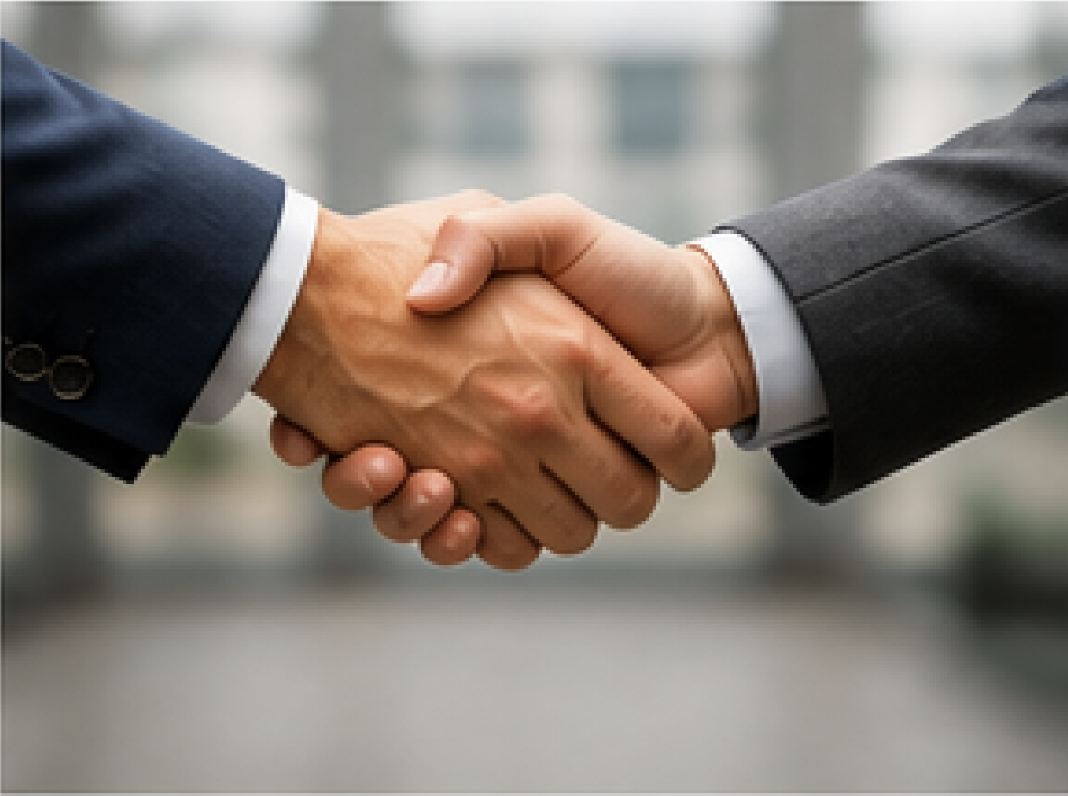Two hands clasped in a bond of friendship