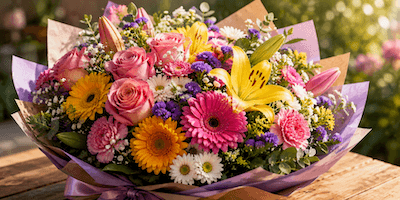 A colorful bunch of flowers
