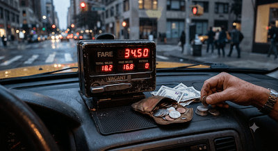 A bus fare — a ticket for transport