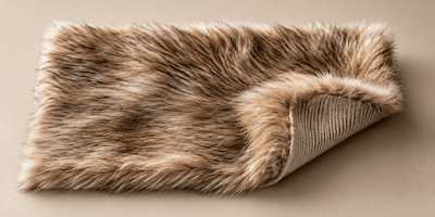 A faux fur coat and faux leather bag — imitation materials
