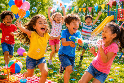 Children laughing and having fun