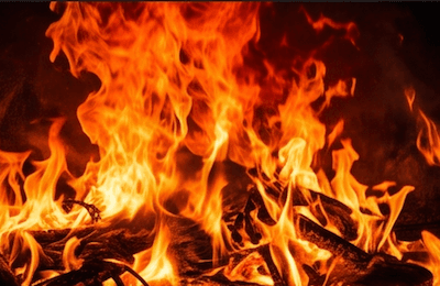 Flames representing hell — a place of fire and punishment