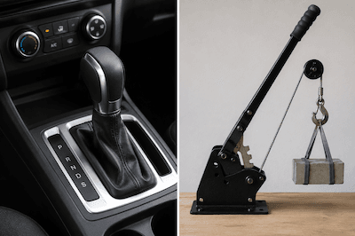A metal lever or crowbar for lifting heavy objects