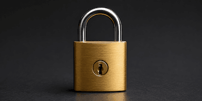 A gold padlock
