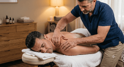 Hands giving a massage