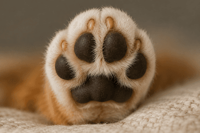 An animal paw — foot of a cat or dog