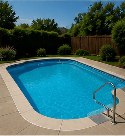 A blue swimming pool
