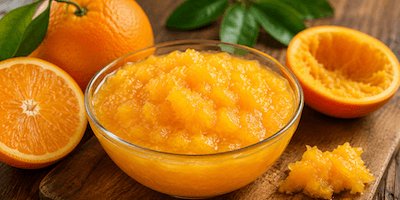 A bowl of fresh orange pulp