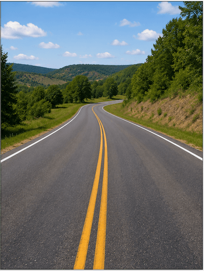 A long road stretching into the distance
