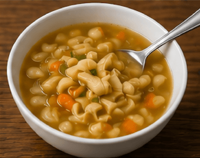 A bowl of hot soup